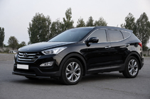 Hyundai Santa Fe 3 2012-2018 Rura ochronna przednia ST014 Black (stal nierdzewna) zdjęcia 2