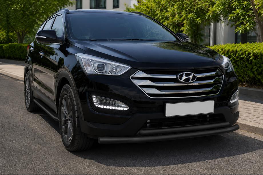 Hyundai Santa Fe 3 2012-2018 Rura ochronna przednia ST014 Black (stal nierdzewna) Image
