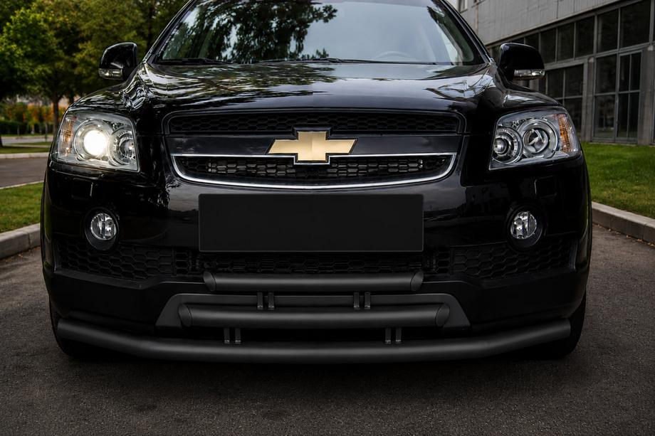 Chevrolet Captiva 2006-2019 Orurowanie przednie potrójne Black (stal nierdzewna) Image