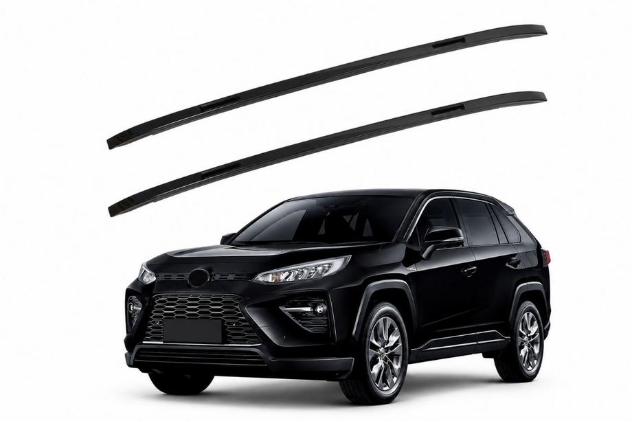 Toyota Rav 4 2019–2025 Zintegrowane relingi dachowe czarne OEM (tworzywo ABS, montaż na klej) Image