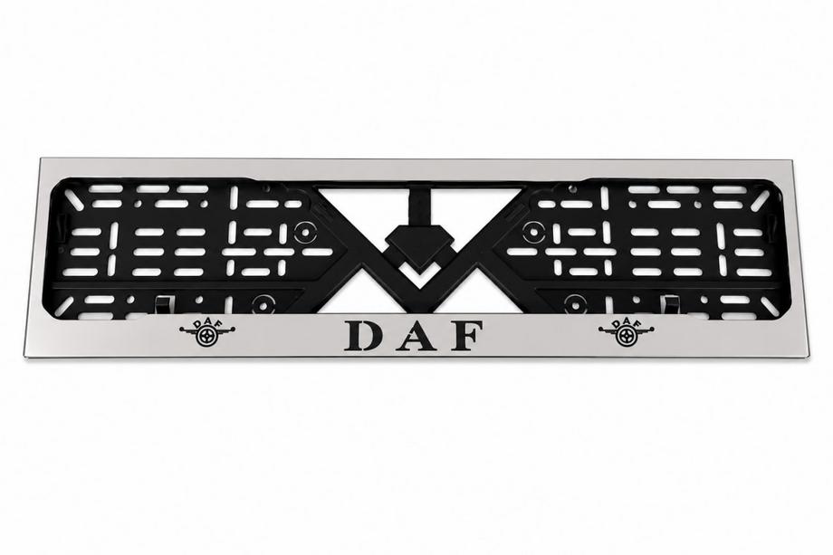 DAF Ramka Tablicy Rejestracyjnej Chrom (1 szt, Stal Nierdzewna) Image