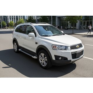 Progi Boczné Allmond White (2 szt., Aluminium) Chevrolet Captiva 2006-2019 zdjęcia 1