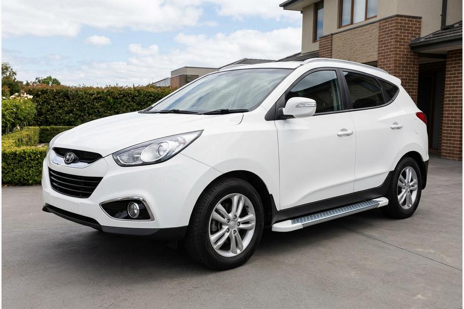 Hyundai IX-35 2010-2015 Progi Boczné Allmond White (2 szt., Aluminium) Image