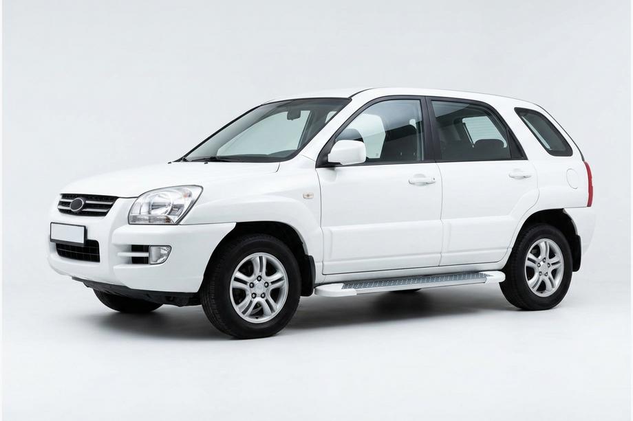 Kia Sportage 2004-2010 Progi Boczné Allmond White (2 szt., Aluminium) Zdjęcia 1