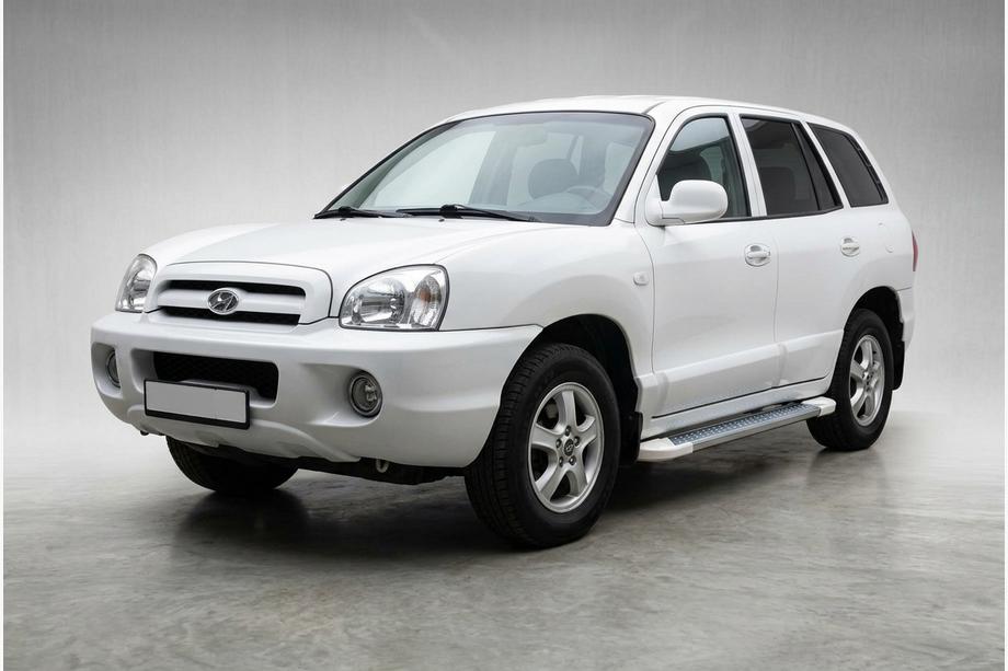 Hyundai Santa Fe 1 2000-2006 Progi Boczné Allmond White (2 szt., Aluminium) Image