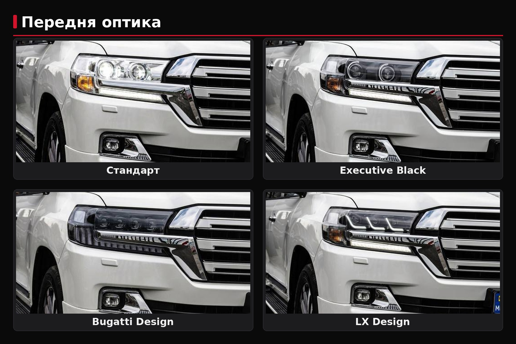Reflektory do liftingu LC200: Standard, Black Edition, Lexus-design czy Bugatti-design — co wybrać