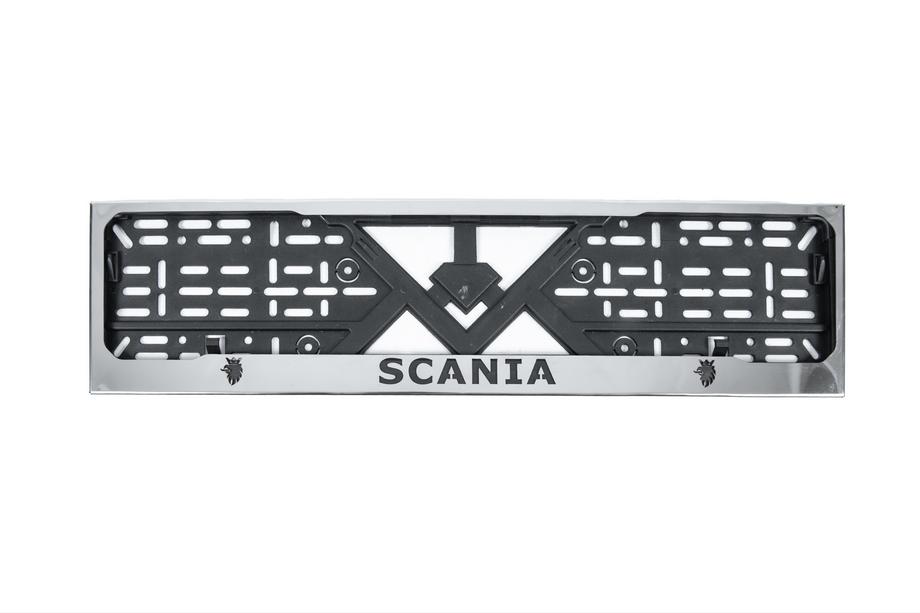 Scania Ramka Tablicy Rejestracyjnej Chrom (1 szt, Stal Nierdzewna) Zdjęcia 1