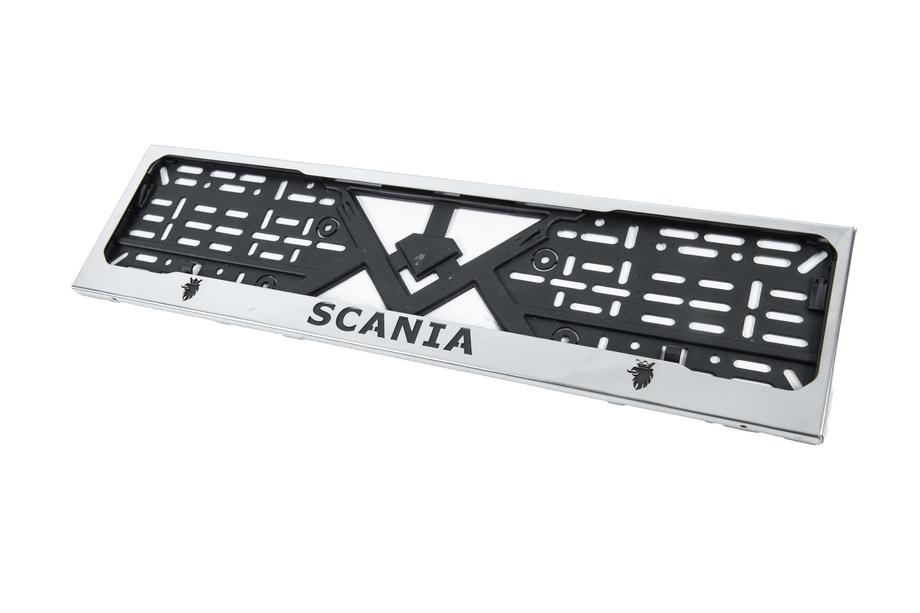 Scania Ramka Tablicy Rejestracyjnej Chrom (1 szt, Stal Nierdzewna) Zdjęcia 2