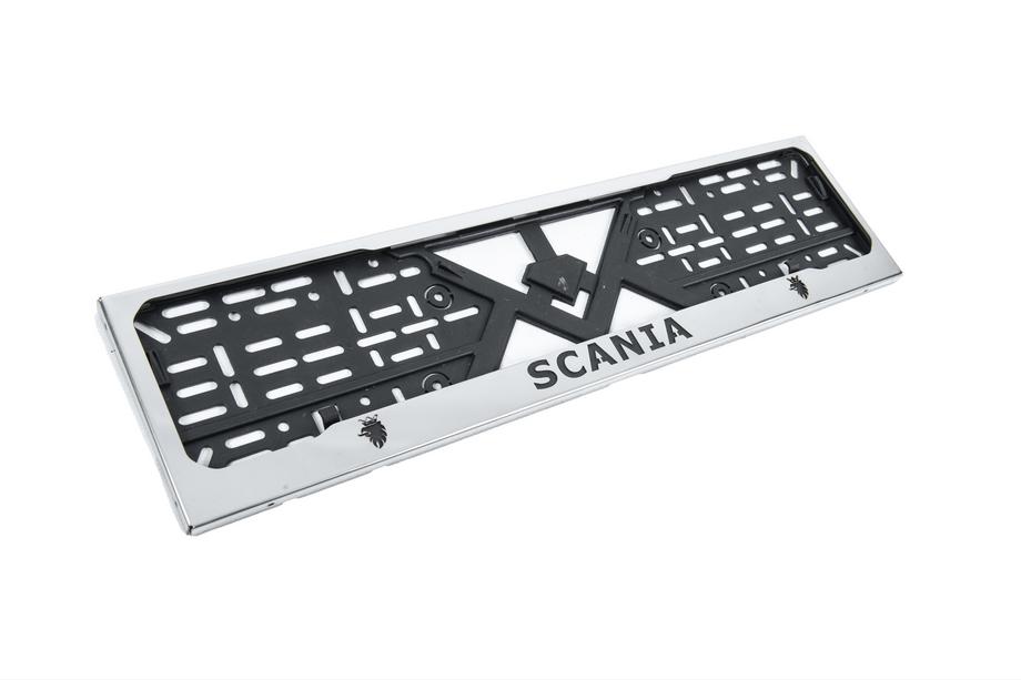 Scania Ramka Tablicy Rejestracyjnej Chrom (1 szt, Stal Nierdzewna) Zdjęcia 3