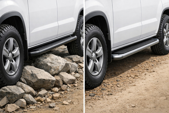 Progi off-roadowe czy stopnie boczne: co lepsze na złe drogi?