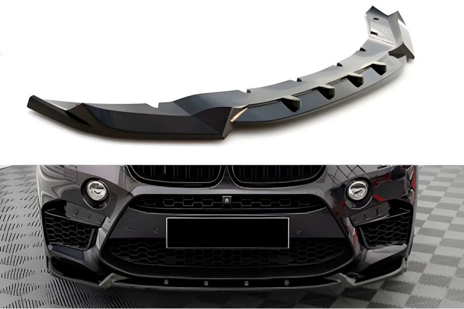 BMW X6 F16 2014-2019 Przednia dokładka lip DPT V-2 (do X6M F86, czarny połysk) Zdjęcia 1