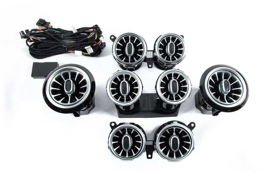 Mercedes E-class W213 2016-2023 Deflektory nawiewu LED (64 kolory) Zdjęcia 2