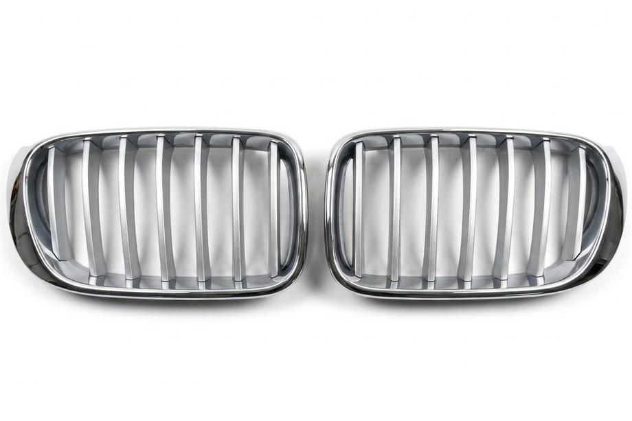 BMW X3 F25 2011-2018 Grill nerki 1Bar (2014-2018, szare z chromowaną ramką) Image