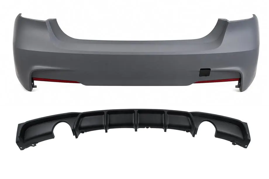 BMW 3 Series F30/F31 2012-2019 Tylny zderzak z dyfuzorem pod pojedynczy wydech po obu stronach M-Sport (do F30) Zdjęcia 1