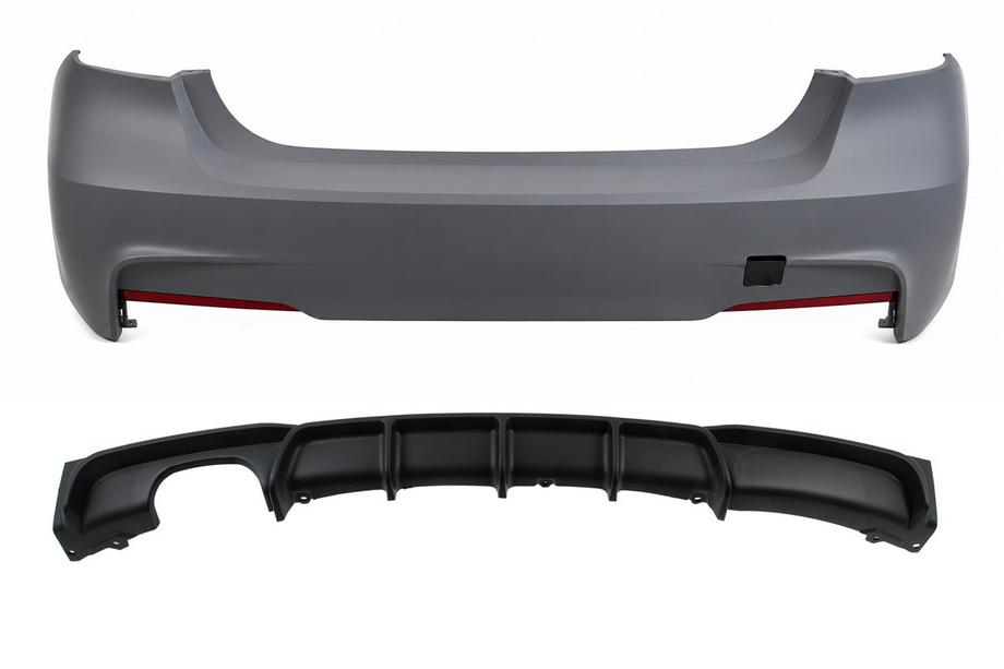 BMW 3 Series F30/F31 2012-2019 Tylny zderzak z dyfuzorem pod podwójny wydech po jednej stronie M-Sport (do F30) Image