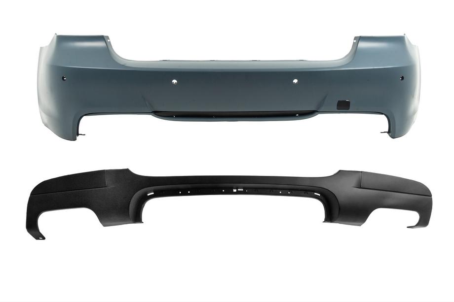 BMW 3 Series E90/E91 2005-2011 Zderzak tylny z dyfuzorem pod podwójny wydech po obu stronach M-Sport (do E90 2008-2011) Zdjęcia 1