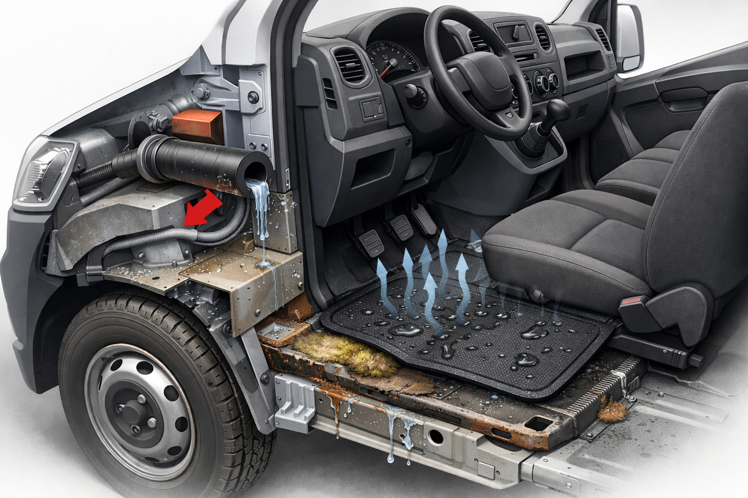 Dlaczego dywaniki w Renault Master nie schną po każdym kursie
