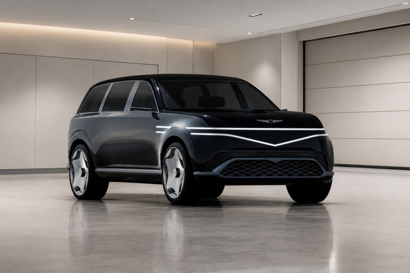 Nowy Genesis GV90 przyłapany na testach: drzwi jak w Rolls-Royce