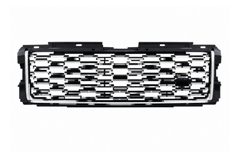 Range Rover IV L405 2013-2021 Czarny grill atrapy z srebrnymi listwami (lifting 2013→2018) Image