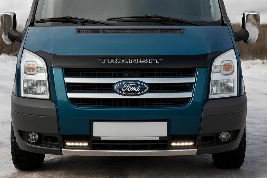 Ford Transit 2000–2014 Nakładki na grill chromowane (2 szt, stal nierdzewna) OmsaLine - Włoska Stal Nierdzewna Image