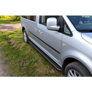 Progi boczne Premium Black (2 szt., stal nierdzewna) Volkswagen Caddy 2004-2010 zdjęcia 1