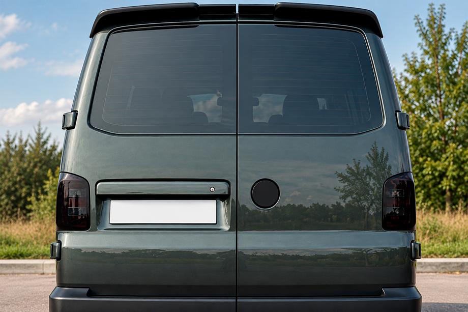 Volkswagen T5 Multivan 2003–2010 Spoiler DPT (drzwi dwuskrzydłowe, czarny połysk) Image