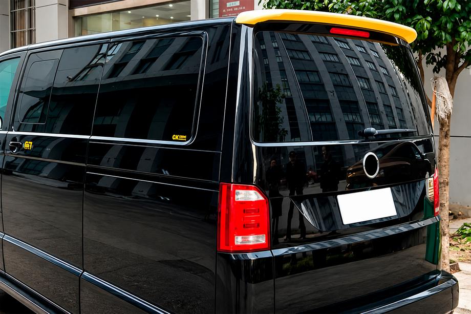 Volkswagen T5 Caravelle 2004-2010 Spoiler DPT (klapa bagażnika, czarny połysk) Image