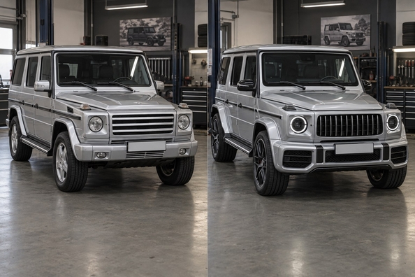 Mercedes G-Class W463 w stylu G63 2018+: co da się zamontować – zderzaki, lampy, lusterka Zdjęcie 1