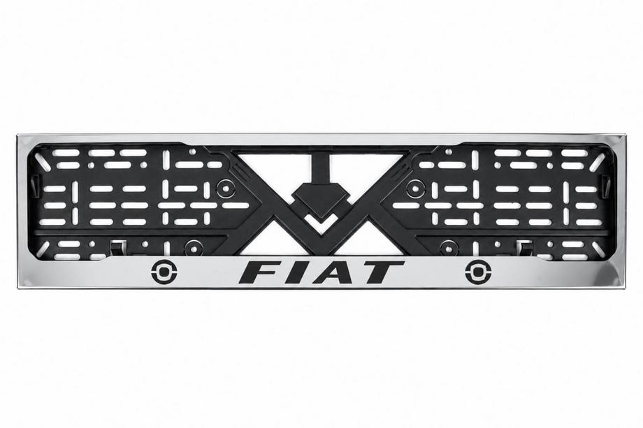 Fiat Ramka Tablicy Rejestracyjnej Chrom (1 szt, Stal Nierdzewna) Zdjęcia 1