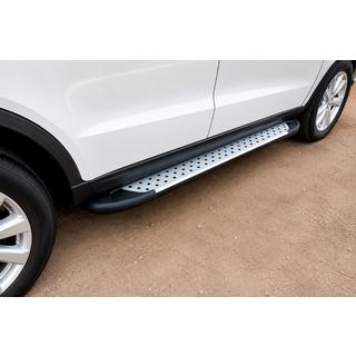Progi Boczné Allmond Grey (2 szt., Aluminium) Hyundai Santa Fe 2 2006-2012 zdjęcia 1
