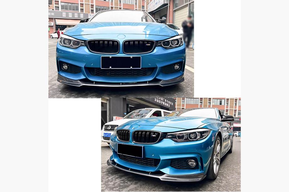 BMW 4 Series F32/F33/F36 2012-2020 Nakładka na przedni zderzak Lip V4 (do M-Sport, Carbon) Zdjęcia 2