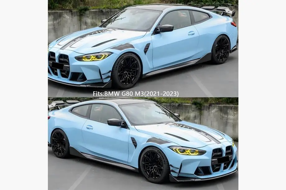BMW 3 Series G20/G21 2018- Splitter przedniego zderzaka Lip V12 (do G80, karbon) Zdjęcia 2