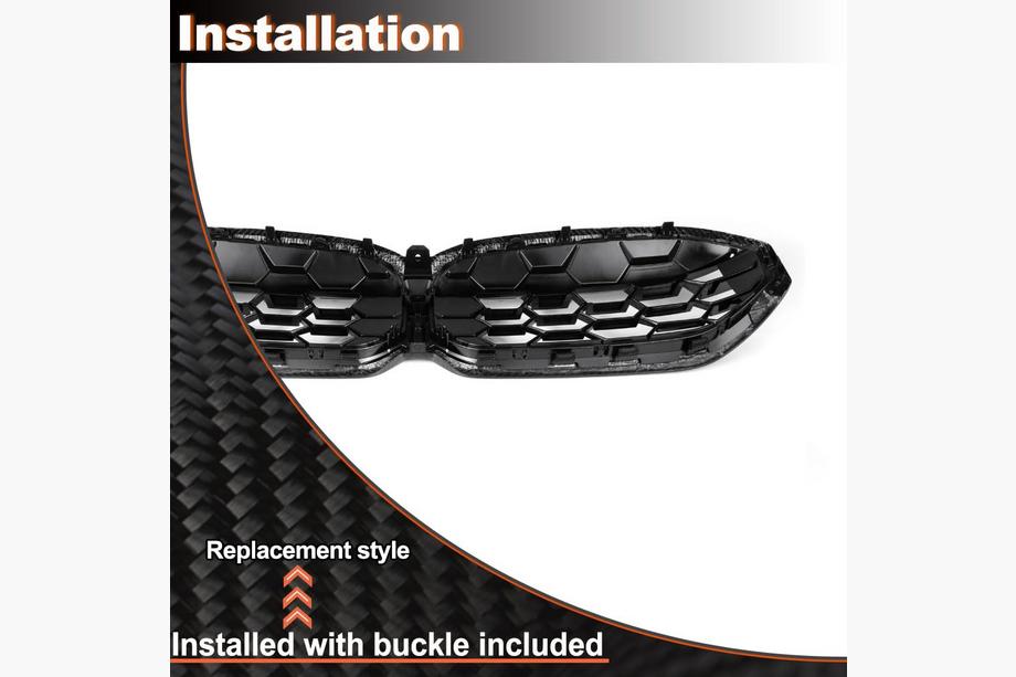 BMW 3 Series G20/G21 2018- Grille nerki Diamond Carbon (2022+) Zdjęcia 4