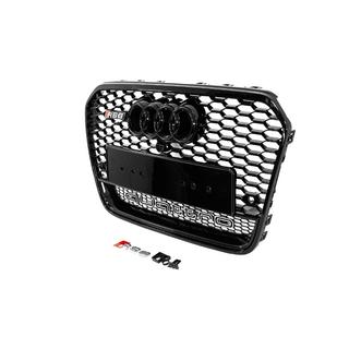 Przedni czarny grill w stylu RS z napisem Quattro (2011-2014, pod kamerę) zdjęcia 2