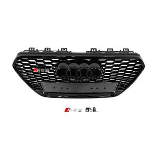 Przedni czarny grill w stylu RS z napisem Quattro (2011-2014, pod kamerę) zdjęcia 4