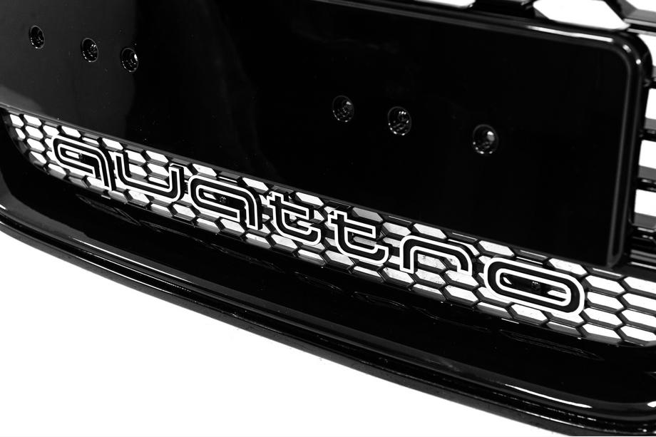 Audi A6 C7 2011–2018 Przedni czarny grill w stylu RS z napisem Quattro (2011-2014, pod kamerę) Zdjęcia 6