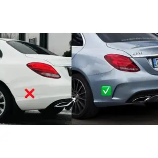 Tylny dyfuzor z końcówkami wydechu Black (design C63 2014-2018) Mercedes C-class W205 2014-2021 zdjęcia 2