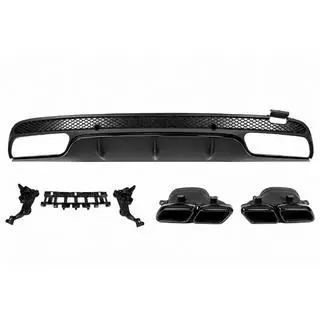 Tylny dyfuzor z końcówkami wydechu Black (design C63 2014-2018) Mercedes C-class W205 2014-2021 zdjęcia 1