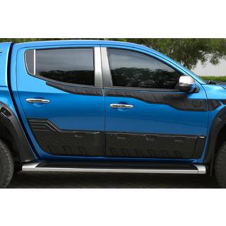 Listwy Słupków Drzwi ze Stali Nierdzewnej (6 szt.) Mitsubishi L200 2006-2015 zdjęcia 1