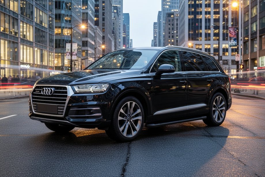Audi Q7 2015–2026 Progi Boczné Allmond Black (2 szt., Aluminium) Image