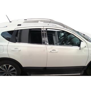 Chromowane Nakładki na Słupki Drzwi (4 szt, Stal Nierdzewna) Nissan Qashqai 2007-2010 zdjęcia 2