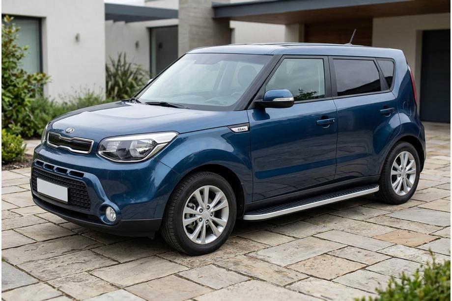 Kia Soul II 2013-2018 Progi Boczne Tayga Grey (2 szt., Aluminium) Image