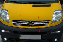 Opel Vivaro 2001–2015 Nakładki na Grilla 2001-2007 (8 szt, Stal Nierdzewna) zdjęcia 1