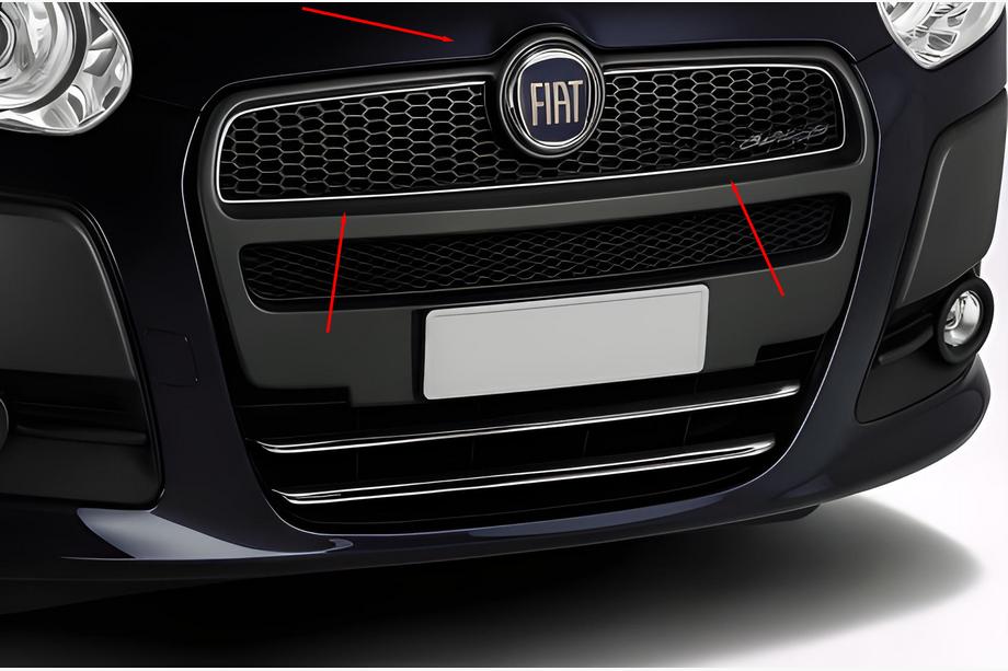 Fiat Doblo II 2010-2022 Nakładka na grill (2010-2015, Górna, Stal nierdzewna) Image