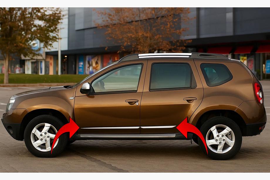 Renault Duster 2008–2017 Listwy Drzwiowe Stal Nierdzewna (4 szt.) Image