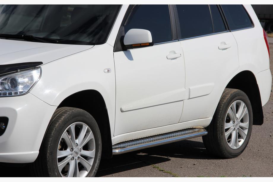 Chery Tiggo 1 2005-2016 Progi Boczné Premium (2 szt., Stal Nierdzewna) Image