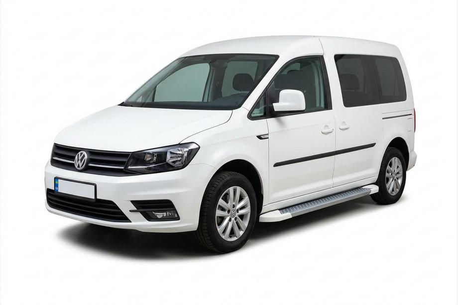 Volkswagen Caddy 2015-2020 Progi Boczné Allmond White (2 szt., Aluminium) Image