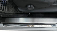 Chevrolet Aveo T250 2005-2011 Nakładki na progi drzwi ze stali nierdzewnej Carmos (4 szt.) zdjęcia 3