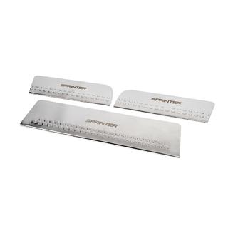 Nakładki na wewnętrzne progi Carmos V1 (3 szt, stal nierdzewna) Mercedes Sprinter W906 2006–2018 zdjęcia 2