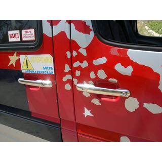 Chromowane Nakładki na Klamek Drzwi (4 szt, Stal Nierdzewna) Mercedes Sprinter W901/902/903/904/905 1995–2006 zdjęcia 3